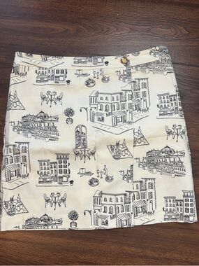 Women’s Cream Printed Faus Wrap Skirt